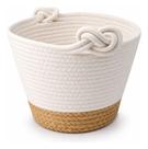 Cesto Organizador Algodão Fibra Natural Decorativo 28x26cm Palha Cesto Organizador Algodão Fibra Natural Decorativo 28x26cm Palha
