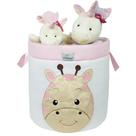 Cesto Organizador Brinquedo Bordado Girafa Rosa