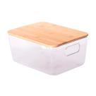 Cesto Organizador c/Tampa Bambu Idealle Transp. 27x19x11,5cm