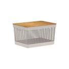 Cesto organizador cg355 grid c/ tp bambu bege fechado 20lts martiplast ou