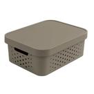 Cesto Organizador com Tampa 11L Cinza 143 - Mixxnova