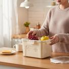 Cesto Organizador com Tampa 40L Grande Plástico Resistente para Roupas e Objetos Casa Cesto Organizador com Tampa 40L Grande Plástico Resistente para Roupas e Objetos Casa