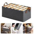 Cesto Organizador De Armário Gaveta Guarda Roupa Decorativo Com Alça Tecido Retangular Closet Lavável Caixa Multifuncional