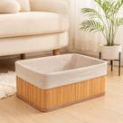 Cesto Organizador De Bambu Com Forro 33cm Oikos Natural Cesto Organizador De Bambu Com Forro 33cm Oikos Natural