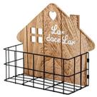 Cesto organizador decorativo com placa Lar Doce Lar 24x8,5x20