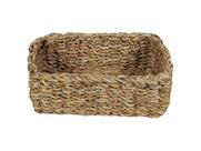 Cesto Organizador Decorativo Em Fibra Natural Seagrass Multiuso Retangular Trançado