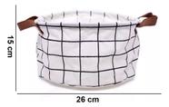 Cesto Organizador Dobrável Multiuso Algodão Linho 20x15cm Caixa Organizadora Roupa Brinquedo Decoração