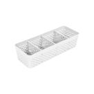Cesto Organizador Grande com 3 Divisórias Removíveis 23x8,5x5,7 Caixa Cesta Rattan Organizadora Cestinho Colméia Lummar -