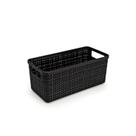 Cesto Organizador Juta Alongada Rattan de Plástico Resistente Capacidade 1,5 Litros