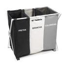Cesto Organizador Multiuso 3 Compartimentos Dobrável Estrutura Alumínio 62CM GH111 Globalmix Cesto Organizador Multiuso 3 Compartimentos Dobrável Estrutura Alumínio 62CM GH111 Globalmix