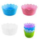 Cesto Organizador Multiuso Redondo Casa Decoração Cestinha Plástica Colorida Redonda 19x8CM Útil Bazar