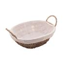 Cesto Organizador Oval Em Sisal Com Forro Em Tecido 31,5x12,5cm Wolff