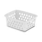 Cesto Organizador Pequeno 16x12,5x6,2 cm Branco Rosa Preto Transparente Multiuso