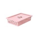 Cesto Organizador Raso UZ Com Tampa Rosa UZ371-ROS