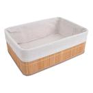 Cesto Organizador Retangular De Bambu Com Forro 29cm Oikos Natural