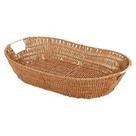 Cesto Oval de Fibra Natural com Alça, Bege, 48.5 x 31.5 x 11 cm
