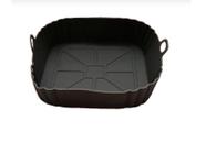 Cesto para Air Fryer 4L Quadrada 21cm em Silicone Preto UnyHome