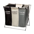 Cesto Para Lavanderia Dobrável 3 Compartimentos 65cm x 38cm x 57cm Lyor