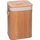 Cesto para Lavanderia Lyor Bambu com Tampa Natural 40x30x57cm