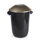 Cesto para Lixo Plasútil Redondo, Corpo Preto Tampa Dourada/Ouro Velho 62L / 94L