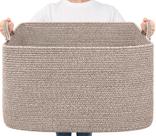 Cesto para Manta de Cuerda de Algodón Tejida Goodpick 60x40x35 cm 85L