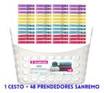 Cesto Para Prendedores De Roupa Varal Com 48 Pregador Grande