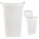 Cesto Para Roupa Roupeiro Organizador Rattan Tampa Basculada Branco 50 litros