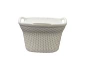 Cesto Para Roupas Roupeiro Organizador Rattan 44lts - Branco