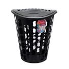 Cesto Para Roupas Telado com Tampa 40 Lts Preto 33x45x57cm