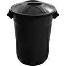 Cesto Plástico 66cm com Tampa Preto de 100 Litros 00363/E100 - CR100P - JSN