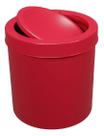 Cesto Plástico Multiuso Tampa Basculante Bordo/vermelho 6 Litros - Astra
