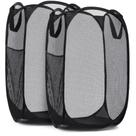 Cesto pop-up Mesh Handy Laundry dobrável, pacote com 2 unidades, preto