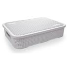Cesto Rattan Baixo Com Tampa Grande Branco 7 Litros Cesto Rattan Baixo Com Tampa Grande Branco 7 Litros