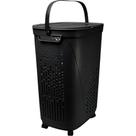 Cesto Rattan Linea 50 Litros Roupeiro com Tampa, Alça e Rodízios Ratan Pra Roupas Sujas Brinquedos Organização Multiuso Cesto Rattan Linea 50 Litros Roupeiro com Tampa, Alça e Rodízios Ratan Pra Roupas Sujas Brinquedos Organização Multiuso