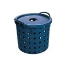 Cesto Redondo Baixo Trançado 19 Litros Azul 015017 Plasutil