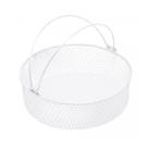 Cesto Redondo de Aço Inox para Air Fryer com Alça 21cm x 21cm x 6cm - Wolff