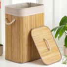 Cesto Retangular De Bambu Para Lavanderia 50L