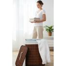 Cesto Roupa Bambu 50L Com Tampa Marrom - Organização Elegant