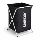 Cesto Roupa Suja Dobrável 75L Organizador Lavanderia Preto