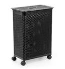 Cesto Roupeiro Modelo Rattan Com Rodinhas 50 Litros