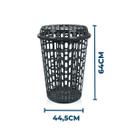 Cesto Telado Com Tampa Telada 60L Preto Arqplast