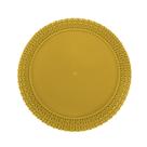 Cesto Trançado Circular Médio Mostarda