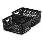 Cestos de armazenamento BINO THE BLOSSOM COLLECTION Black Plastic