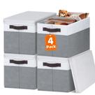 Cestos de armazenamento Criusia Extra Large com tampas, pacote com 4 unidades de 33 litros