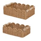 Cestos de armazenamento CubeSland Paper Rope Scalloped Edge Set 2