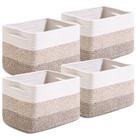 Cestos de armazenamento Dcerzxzci para organizar prateleiras, 4 pacotes, marrons Cestos de armazenamento Dcerzxzci para organizar prateleiras, 4 pacotes, marrons