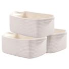 Cestos de armazenamento de corda de algodão OIAHOMY 33x23x14 cm brancos