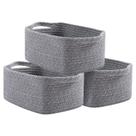 Cestos de armazenamento de corda de algodão OIAHOMY Grey 33x23x14 cm Pacote com 3