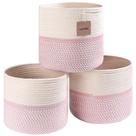 Cestos de armazenamento em cubos, com 3 pacotes de branco/rosa misto