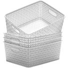 Cestos de armazenamento Eslite Plastic, pacote com 4, 29x23x12cm (brancos)